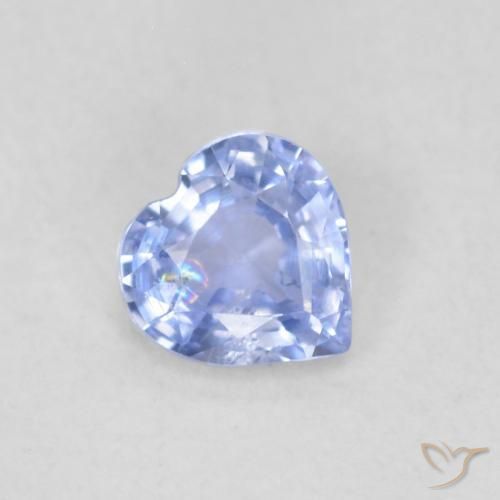 0.49 ct Blue Sapphire Stone, Natural Sapphire in Heart Facet Shape for Sale