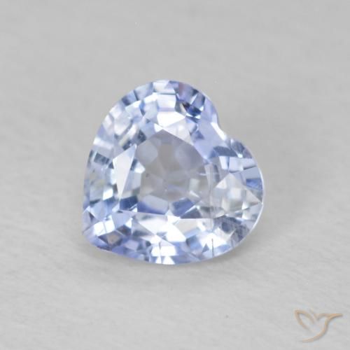 0.63ct Natural Pastel Blue Sapphire, Heart, VS