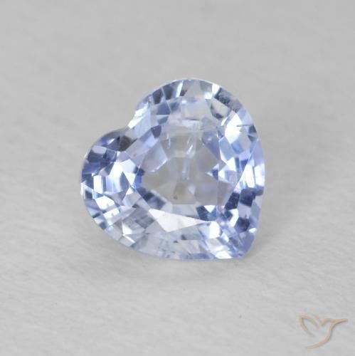 0.63 ct Blue Sapphire Stone, Natural Sapphire in Heart Facet Shape for Sale