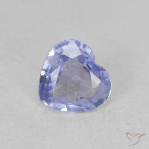 0.43ct Natural Light Purplish Blue Sapphire, Heart, VS