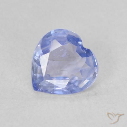 0.52 ct Blue Sapphire Stone, Natural Sapphire in Heart Facet Shape for Sale