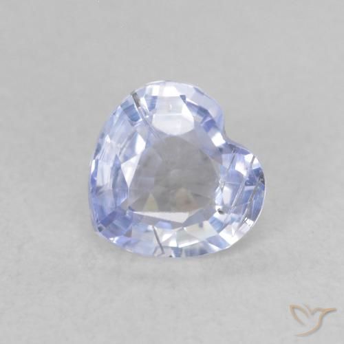 0.62ct Natural Light Purplish Blue Sapphire, Heart, VS