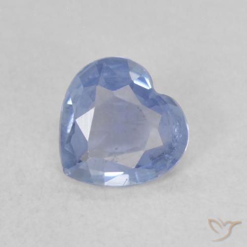 0.48ct Natural Light Baby Blue Sapphire, Heart, VS