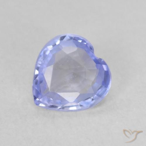0.54 ct Blue Sapphire Stone, Natural Sapphire in Heart Facet Shape for Sale