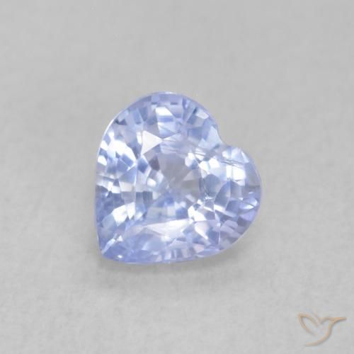 0.55ct Natural Light Purplish Blue Sapphire, Heart, VS