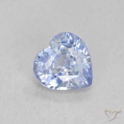 0.55 ct Blue Sapphire Stone, Natural Sapphire in Heart Facet Shape for Sale