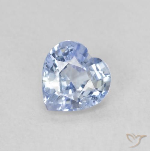 0.49ct Natural Pastel Blue Sapphire, Heart, VS