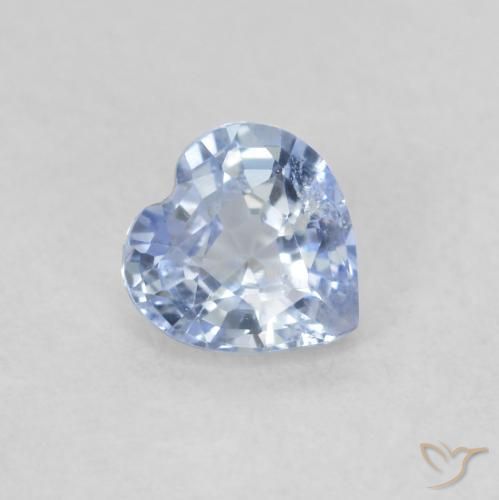 0.49 ct Blue Sapphire Stone, Natural Sapphire in Heart Facet Shape for Sale