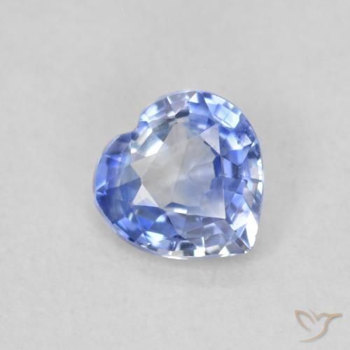 0.44 ct Blue Sapphire Stone, Natural Sapphire in Heart Facet Shape for Sale
