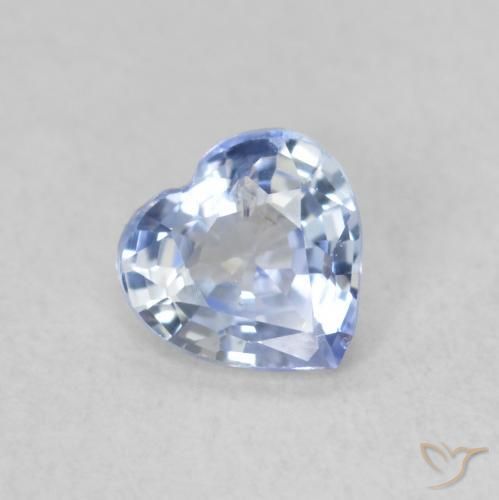 0.47ct Natural Pastel Blue Sapphire, Heart, VS