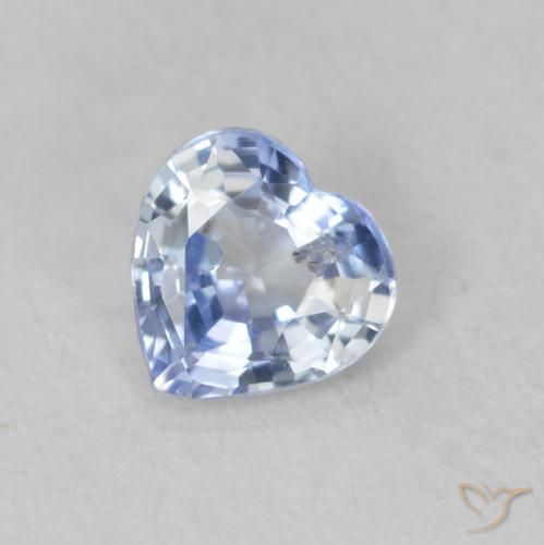 0.47 ct Blue Sapphire Stone, Natural Sapphire in Heart Facet Shape for Sale