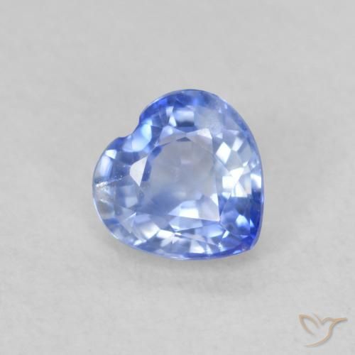 0.54 ct Blue Sapphire Stone, Natural Sapphire in Heart Facet Shape for Sale