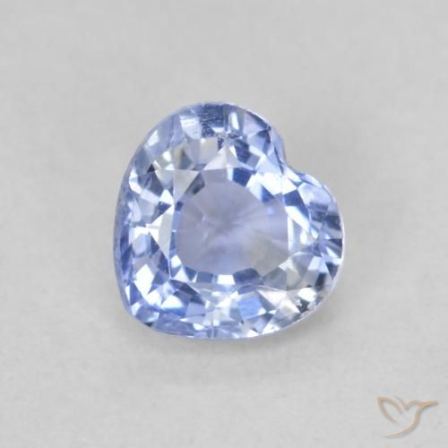 0.64ct Natural Pastel Blue Sapphire, Heart, VS