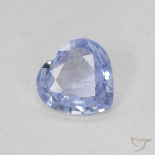 0.48 ct Blue Sapphire Stone, Natural Sapphire in Heart Facet Shape for Sale