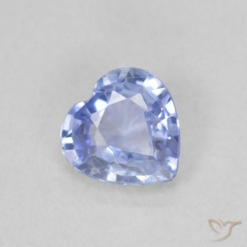 0.44 ct Blue Sapphire Stone, Natural Sapphire in Heart Facet Shape for Sale