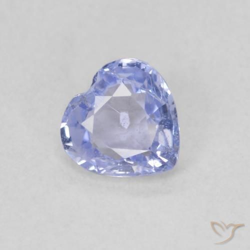 0.42 ct Blue Sapphire Stone, Natural Sapphire in Heart Facet Shape for Sale