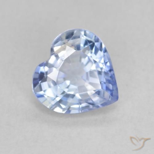 0.72 ct Blue Sapphire Stone, Natural Sapphire in Heart Facet Shape for Sale