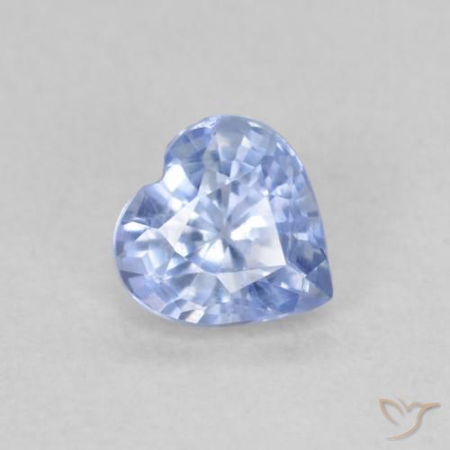 0.54ct Natural Light Purplish Blue Sapphire, Heart, VS