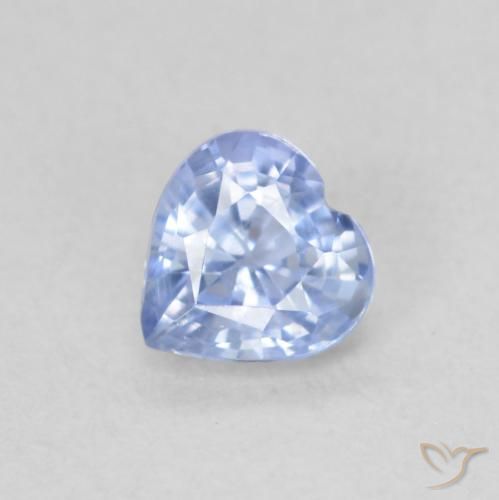 0.54 ct Blue Sapphire Stone, Natural Sapphire in Heart Facet Shape for Sale
