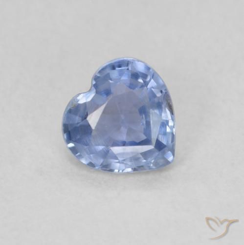 0.45 ct Blue Sapphire Stone, Natural Sapphire in Heart Facet Shape for Sale