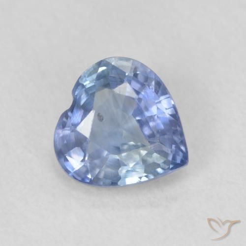 0.58 ct Blue Sapphire Stone, Natural Sapphire in Heart Facet Shape for Sale