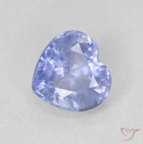 0.62ct Natural Light Purplish Blue Sapphire, Heart, VS