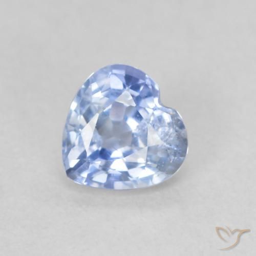 0.52ct Natural Pastel Blue Sapphire, Heart, VS