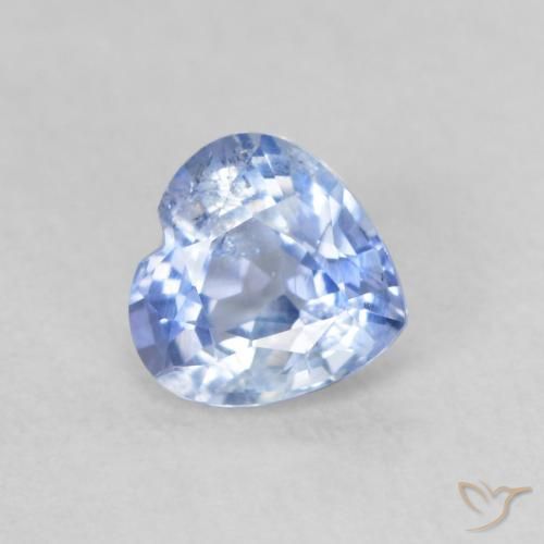 0.52 ct Blue Sapphire Stone, Natural Sapphire in Heart Facet Shape for Sale