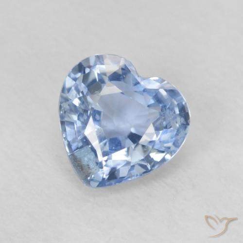 0.59ct Natural Light Baby Blue Sapphire, Heart, VS