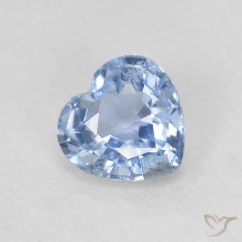 0.59 ct Blue Sapphire Stone, Natural Sapphire in Heart Facet Shape for Sale