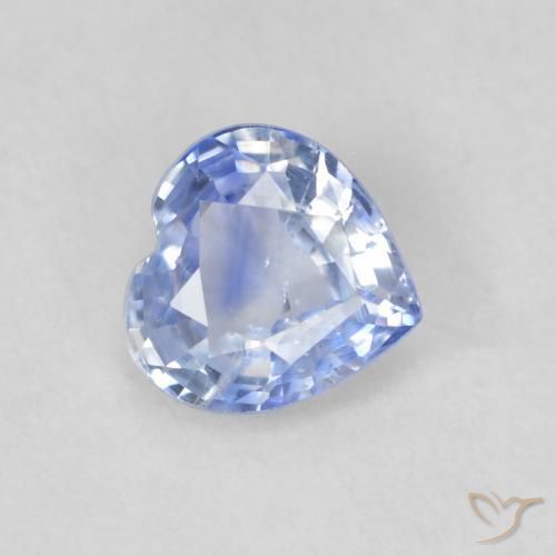 0.50 ct Blue Sapphire Stone, Natural Sapphire in Heart Facet Shape for Sale