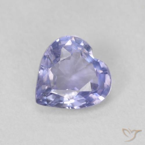 0.52ct Natural Light Blue Sapphire, Heart, VS