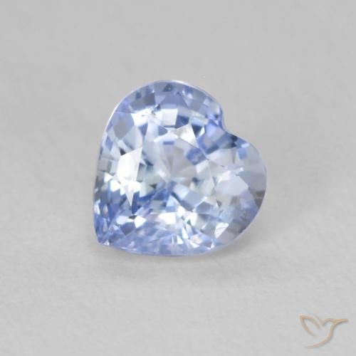 0.61 ct Blue Sapphire Stone, Natural Sapphire in Heart Facet Shape for Sale