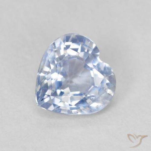 0.63ct Natural Bluish White Sapphire, Heart, VS