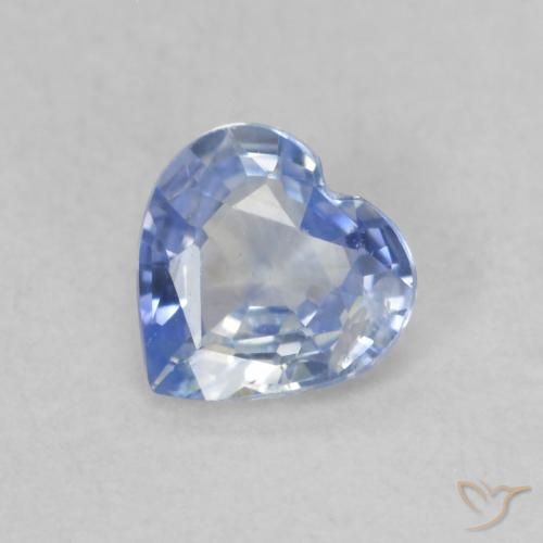 0.44ct Natural Pastel Blue Sapphire, Heart, VS
