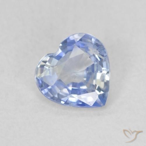 0.44 ct Blue Sapphire Stone, Natural Sapphire in Heart Facet Shape for Sale
