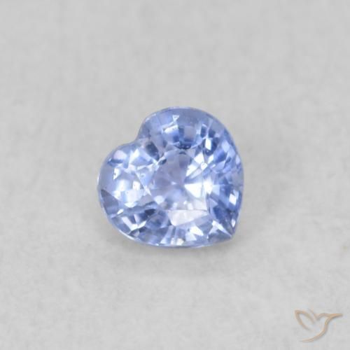 0.21 ct Blue Sapphire Stone, Natural Sapphire in Heart Facet Shape for Sale