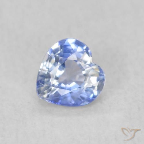 0.29ct Natural Pastel Blue Sapphire, Heart, VVS-VS
