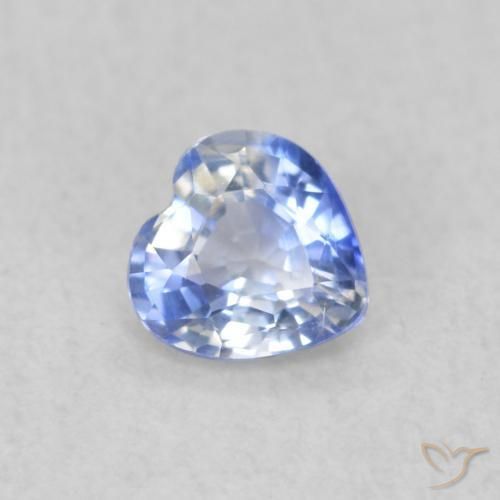 0.29 ct Blue Sapphire Stone, Natural Sapphire in Heart Facet Shape for Sale
