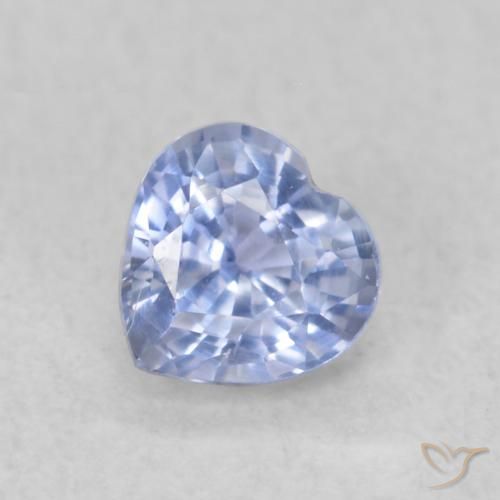 0.46ct Natural Light Blue Sapphire, Heart, VVS-VS