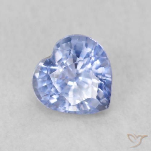 0.46 ct Blue Sapphire Stone, Natural Sapphire in Heart Facet Shape for Sale