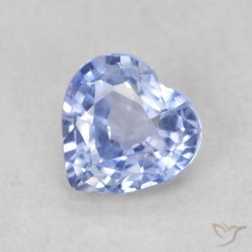 0.46ct Natural Pastel Blue Sapphire, Heart, VVS-VS