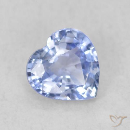 0.46 ct Blue Sapphire Stone, Natural Sapphire in Heart Facet Shape for Sale