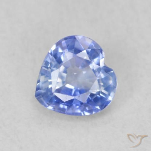 0.37ct Natural Pastel Blue Sapphire, Heart, VVS-VS