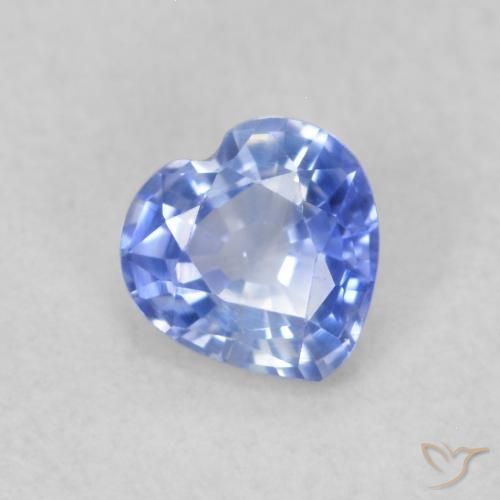 0.37 ct Blue Sapphire Stone, Natural Sapphire in Heart Facet Shape for Sale