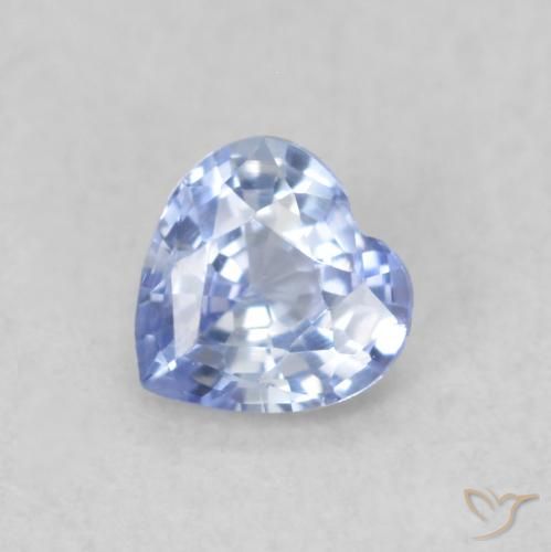0.33ct Natural Pastel Blue Sapphire, Heart, VVS-VS