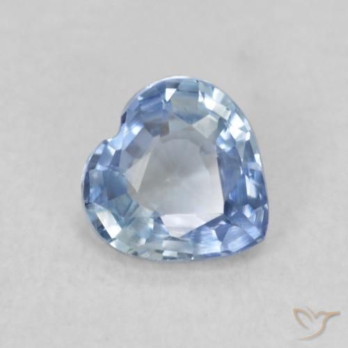 0.42 ct Blue Sapphire Stone, Natural Sapphire in Heart Facet Shape for Sale