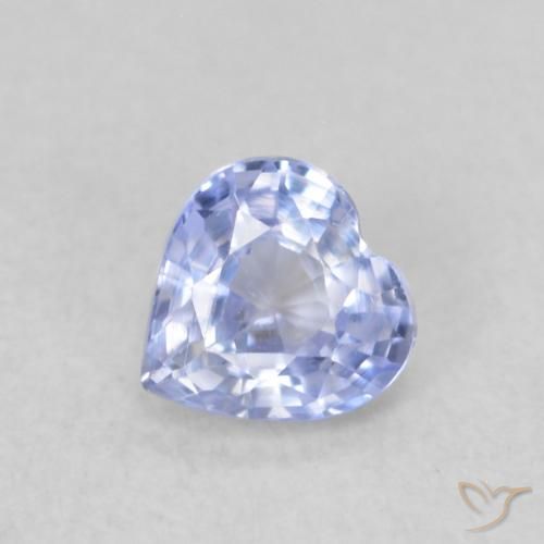 0.35ct Natural Light Violet Blue Sapphire, Heart, VVS-VS