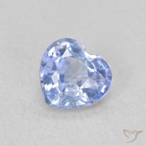 0.34ct Natural Light Blue Sapphire, Heart, VVS-VS