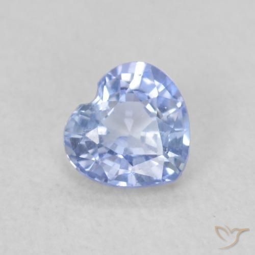 0.34 ct Blue Sapphire Stone, Natural Sapphire in Heart Facet Shape for Sale